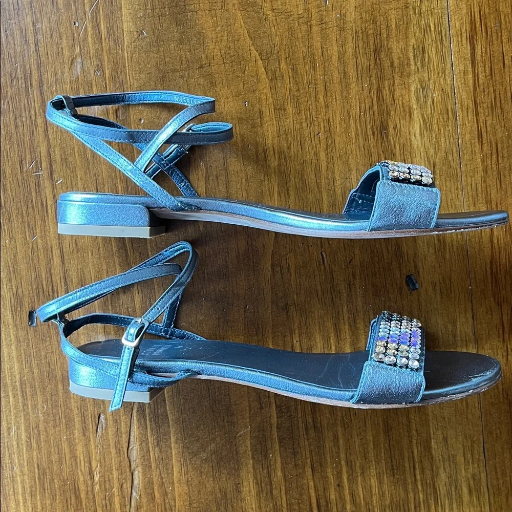 Stuart Weitzman Crystal Jeweled Strap Sandals